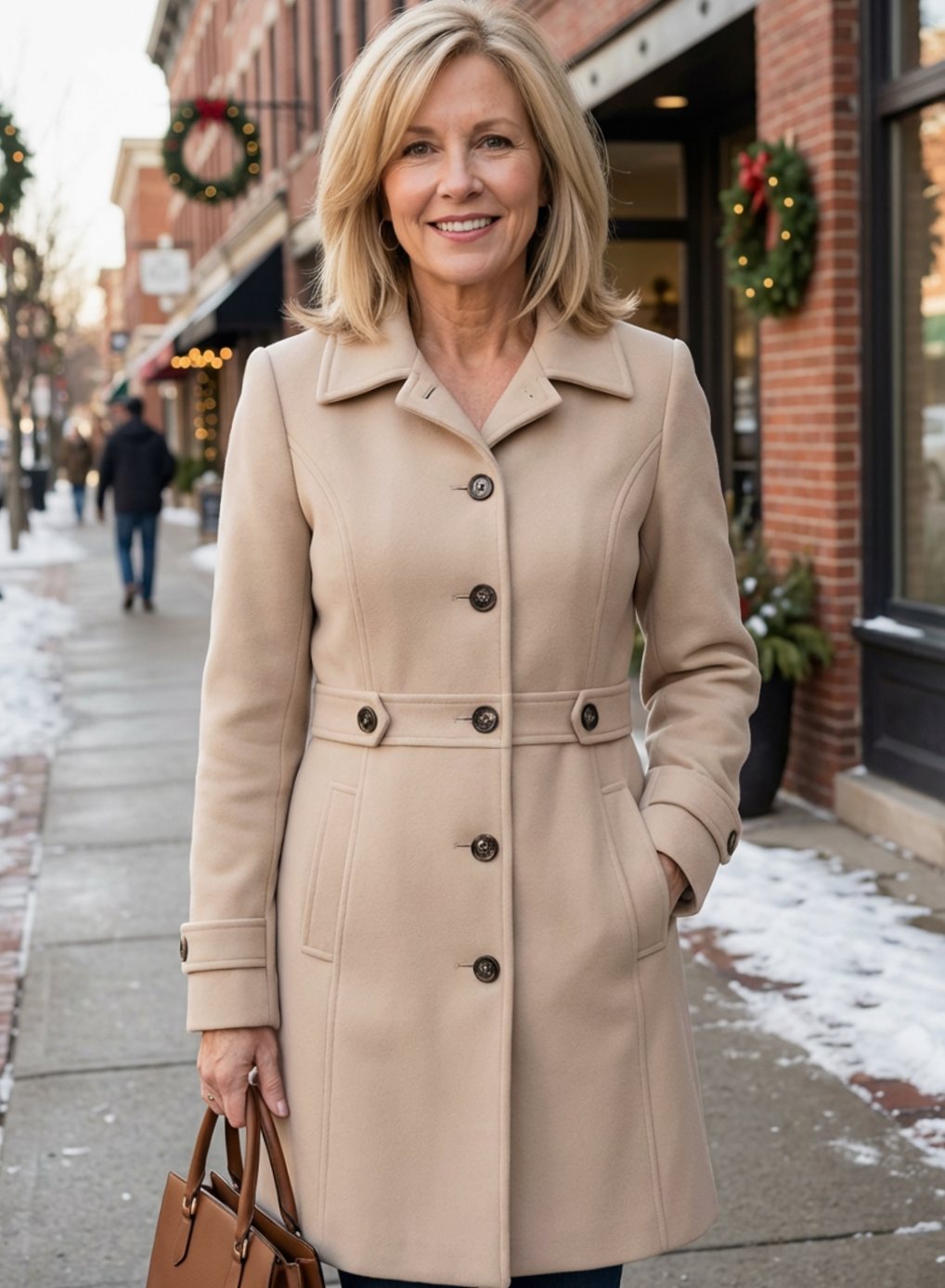 Women's Button Belt Flared Skirted Coat