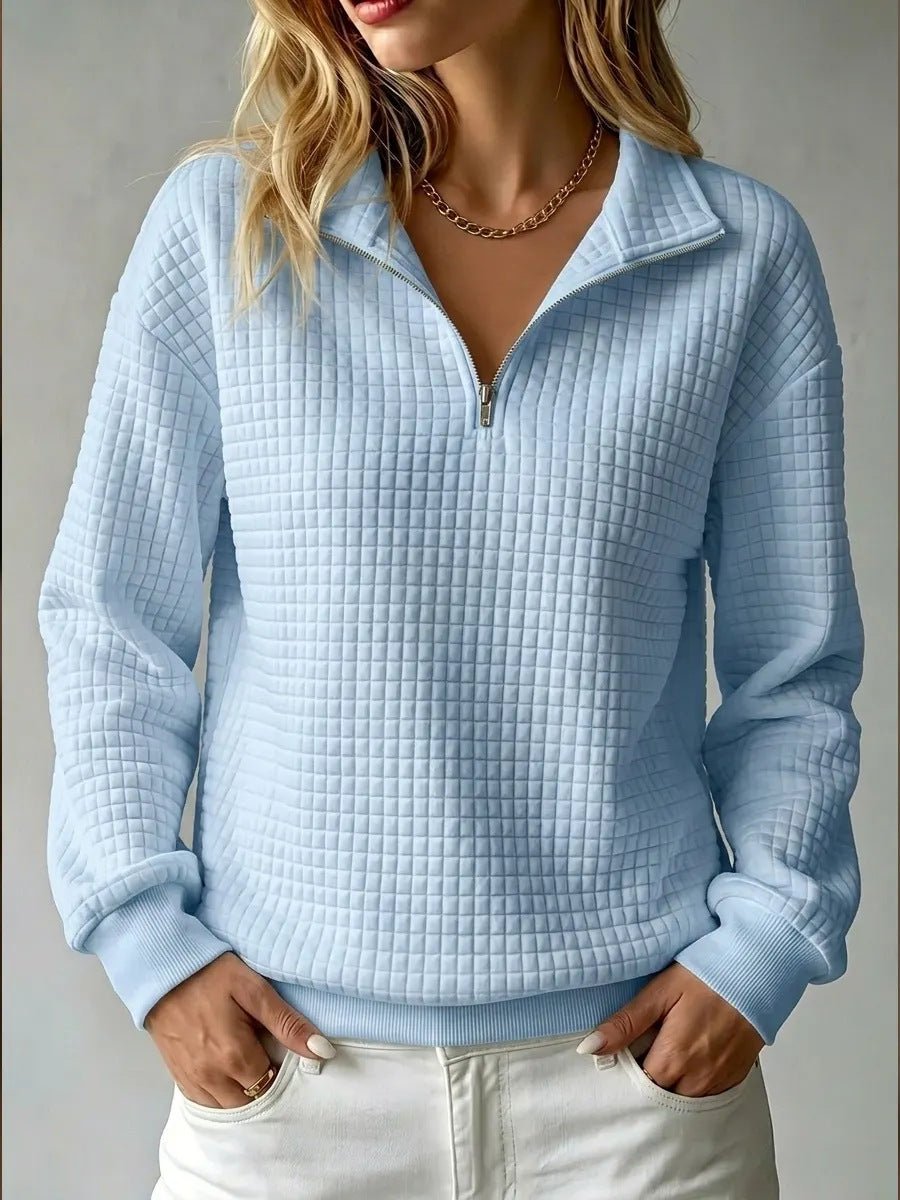 Women's Plus Size Quilted Quarter Zip Pullover