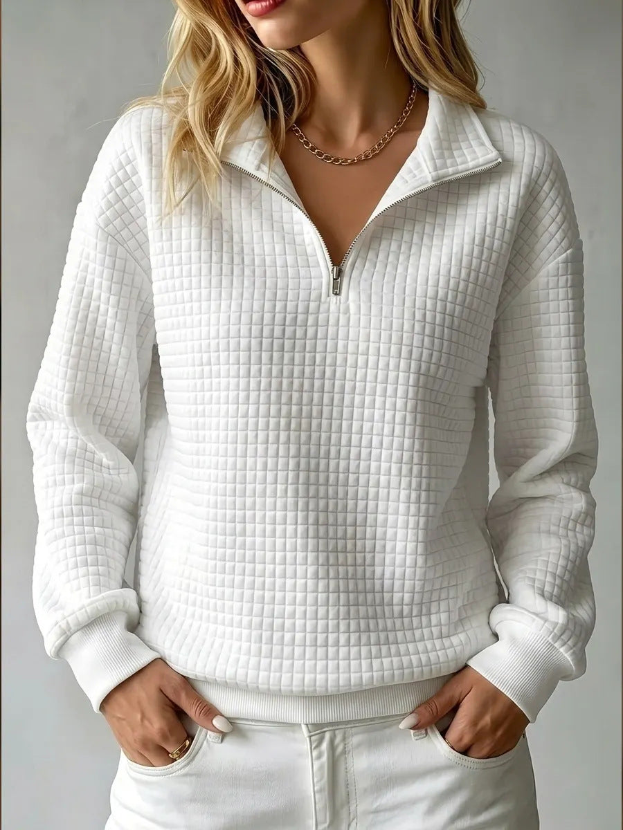 Women's Plus Size Quilted Quarter Zip Pullover