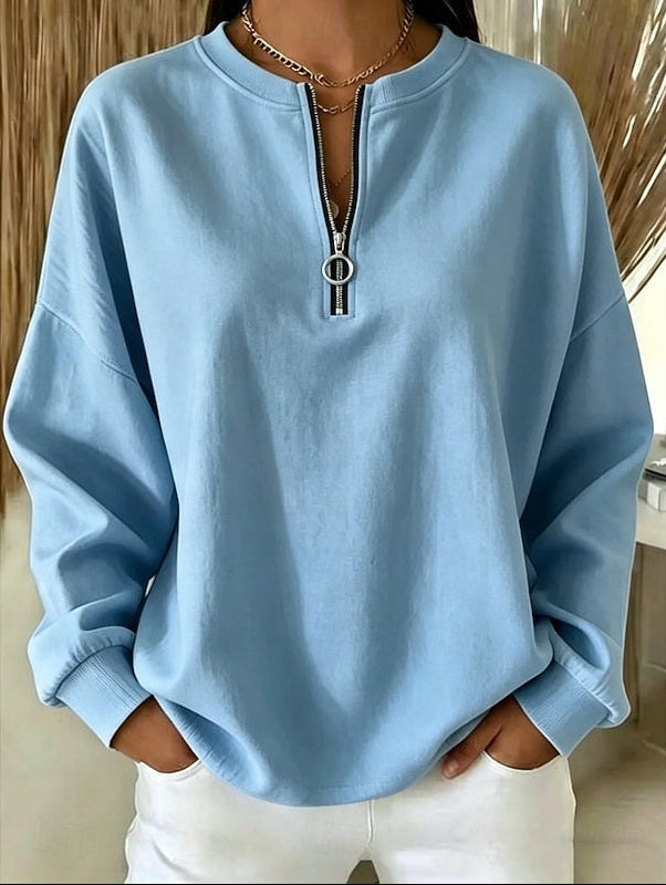 Women's Oversized Boyfriend Half Zip Pullover