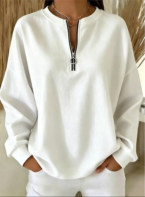 Women's Oversized Boyfriend Half Zip Pullover