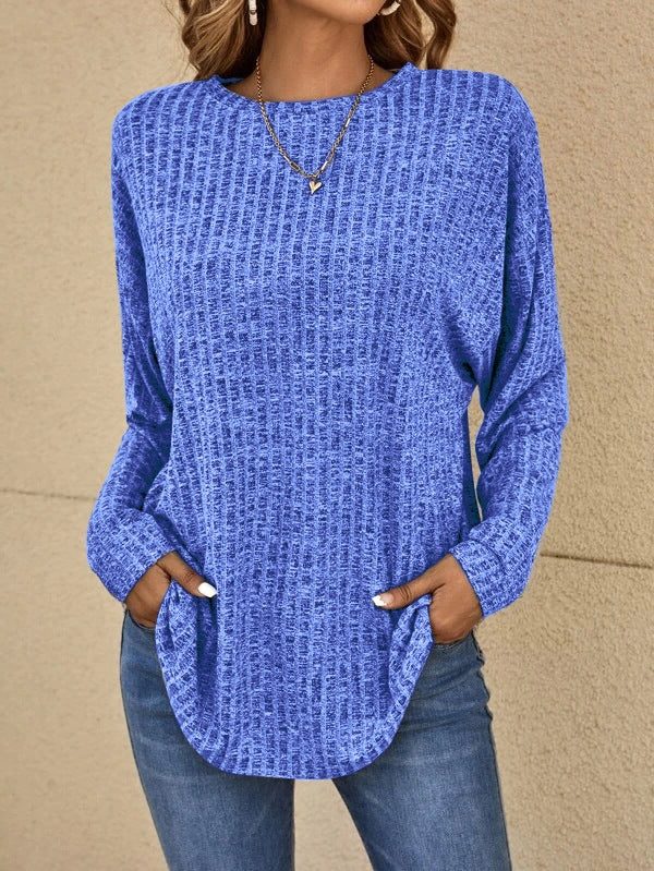 Women's Plus Size Long Sleeve Waffle Knit Tee