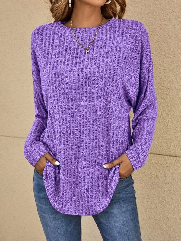 Women's Plus Size Long Sleeve Waffle Knit Tee