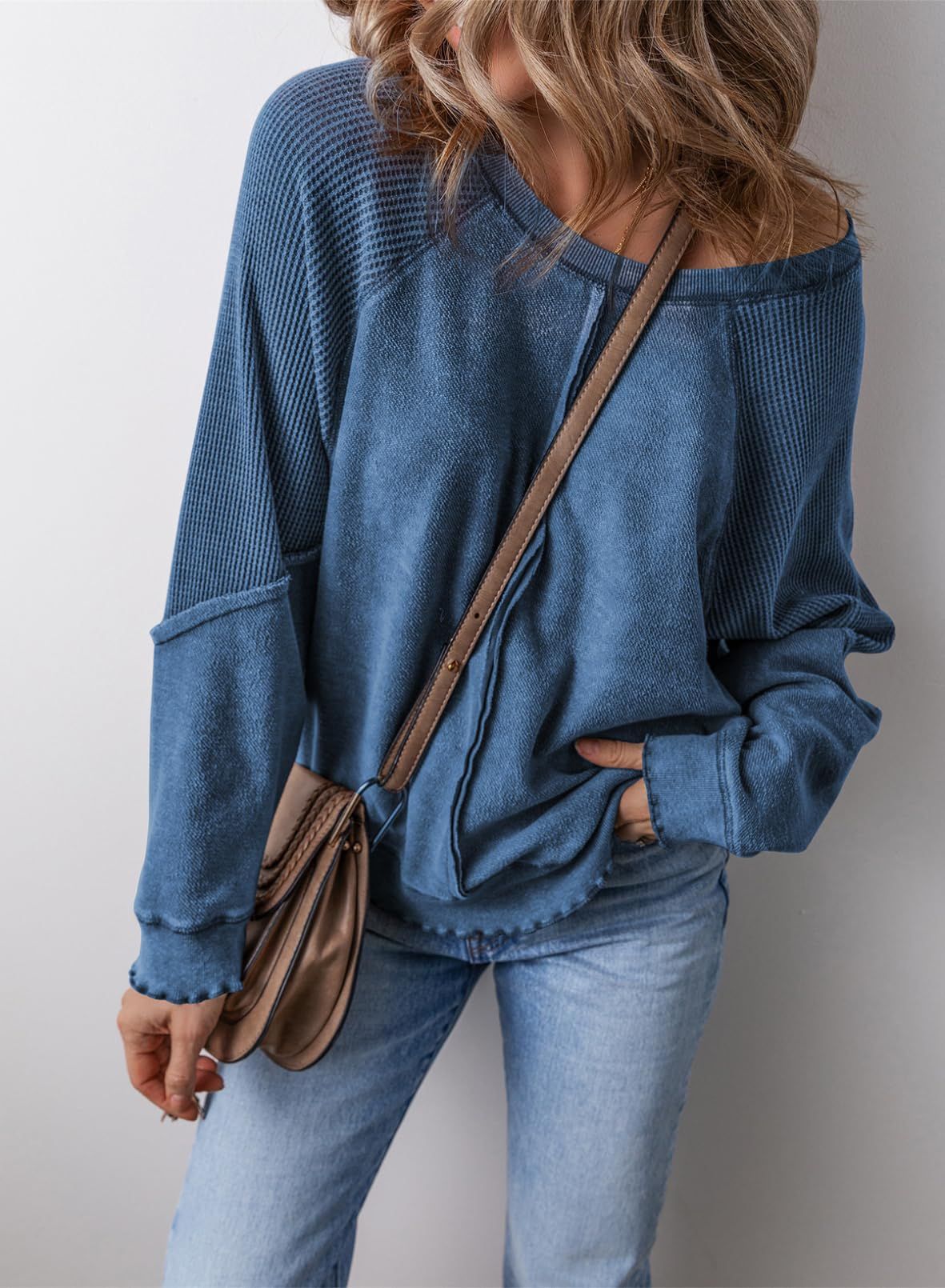 Women's Lettuce Edge Waffle Knit Top