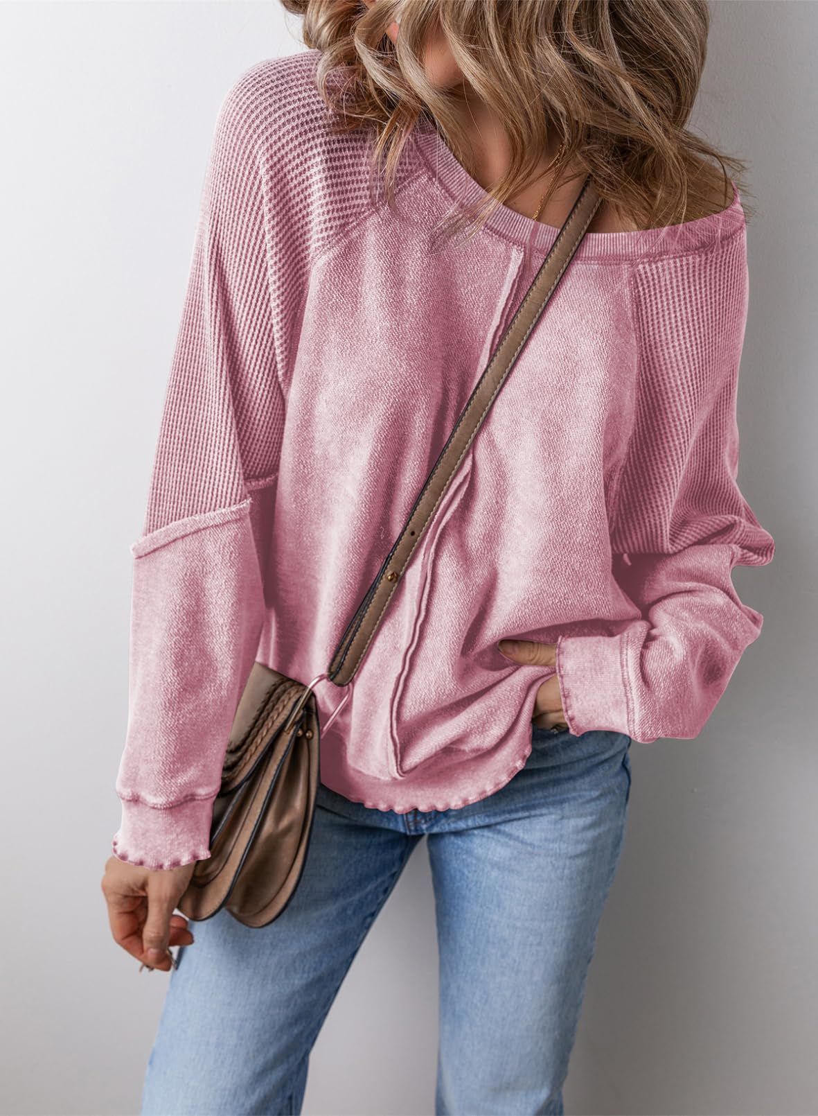 Women's Lettuce Edge Waffle Knit Top