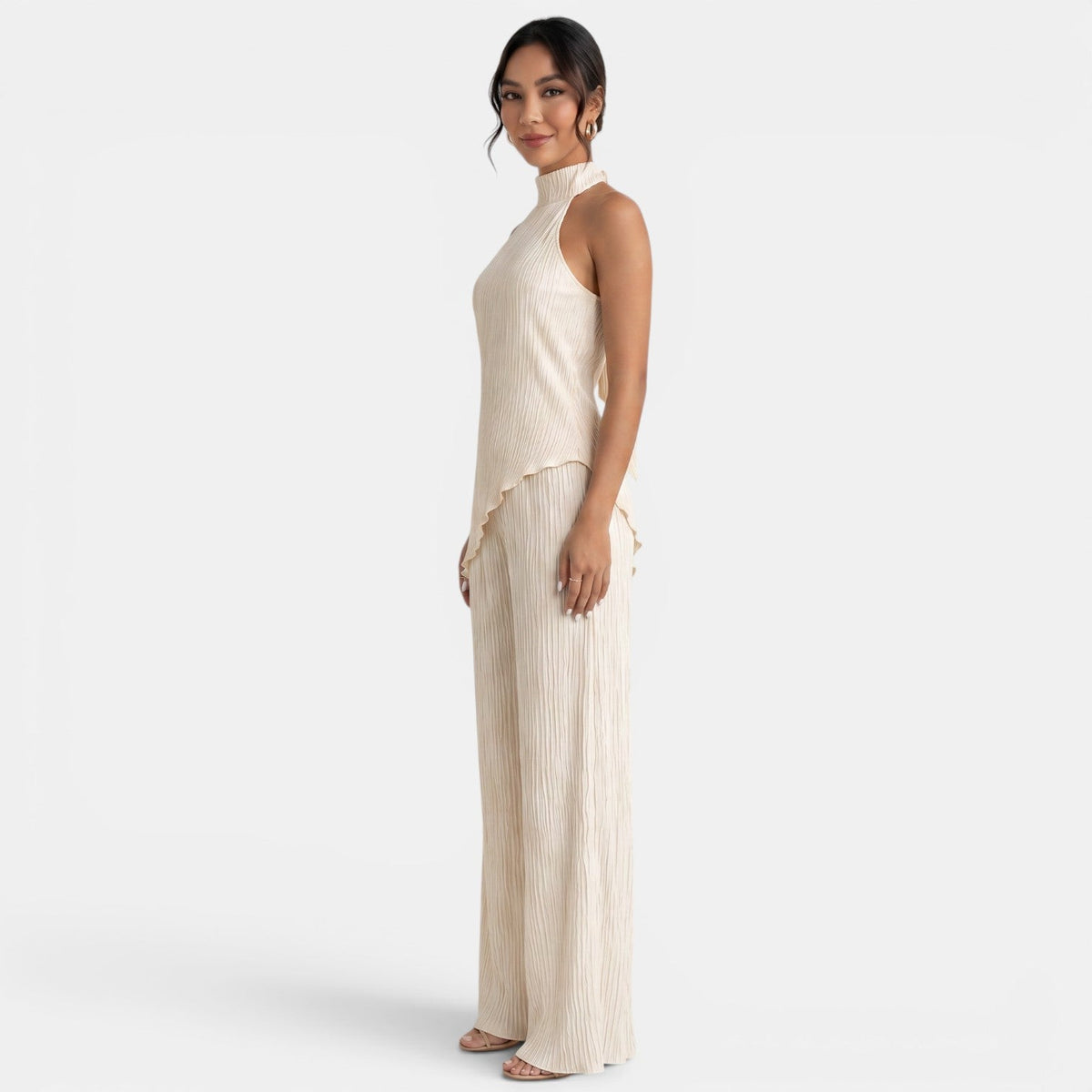 Women's Elegant Asymmetric Halter Two Piece Set