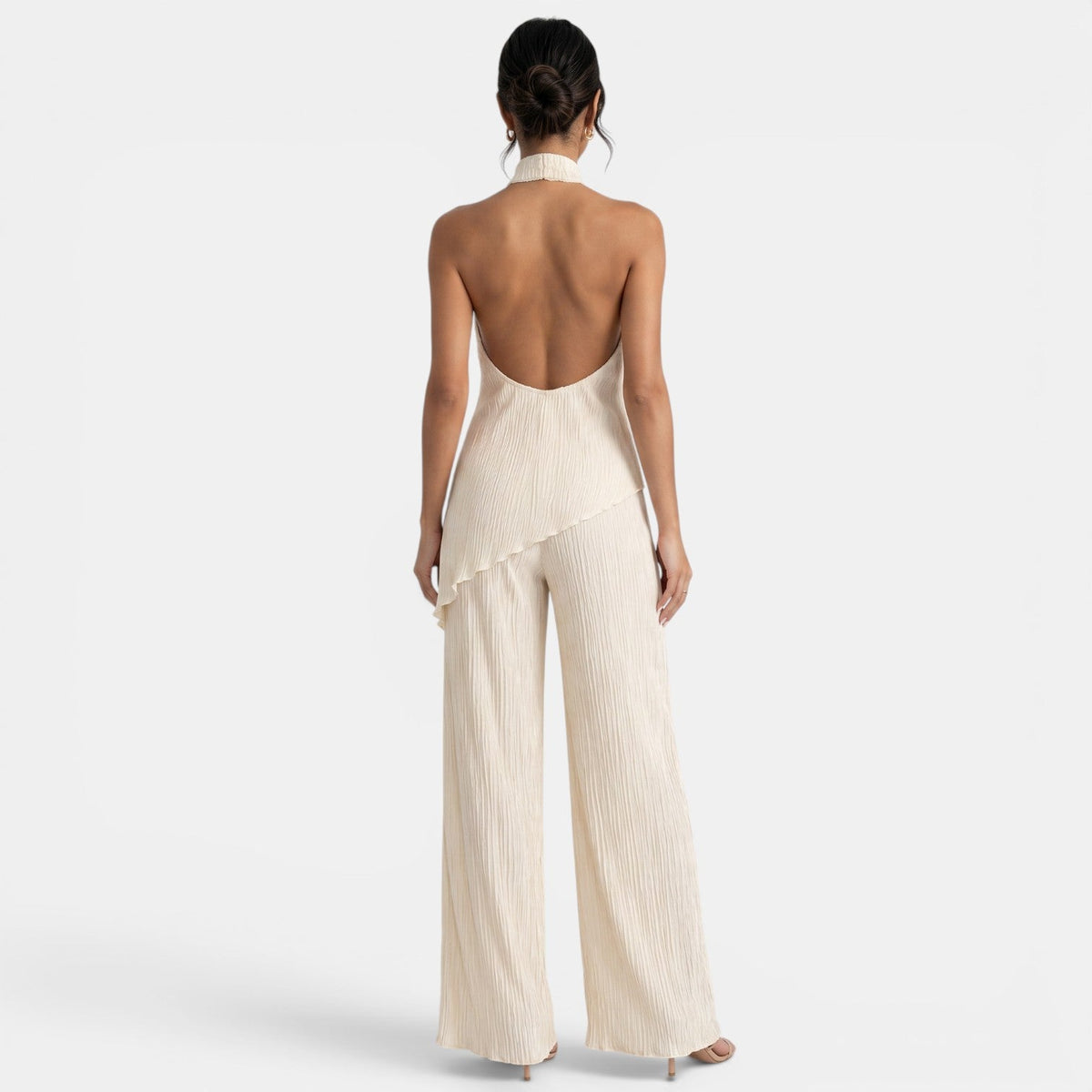 Women's Elegant Asymmetric Halter Two Piece Set