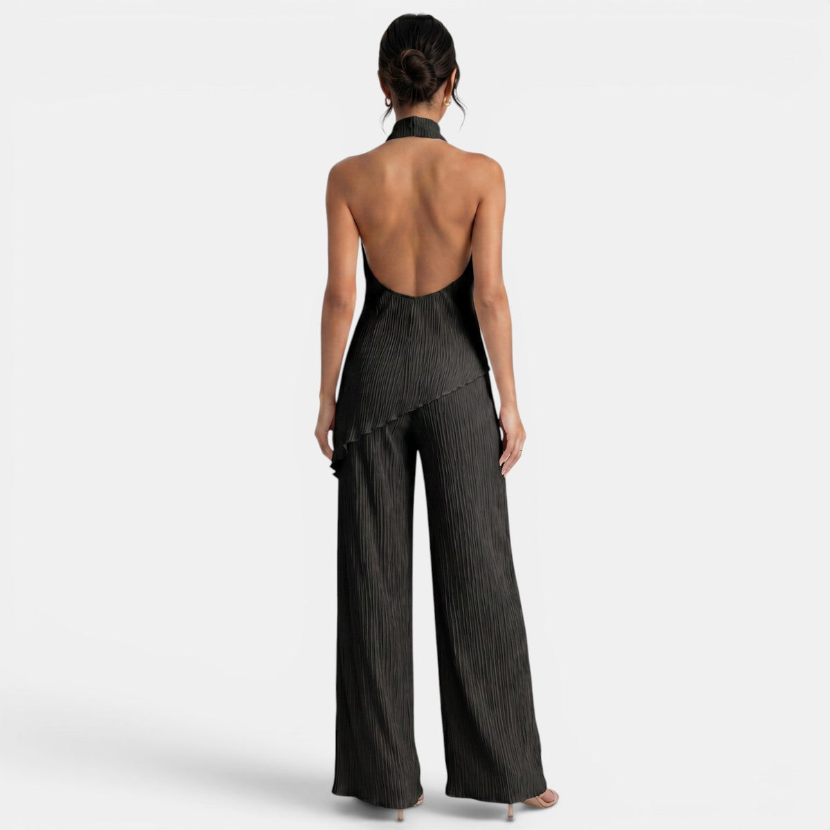 Women's Elegant Asymmetric Halter Two Piece Set