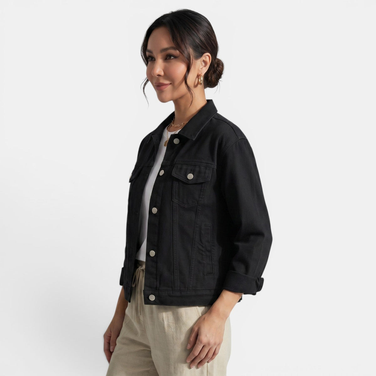 Women's Fitted Elegant Spring Denim Jacket