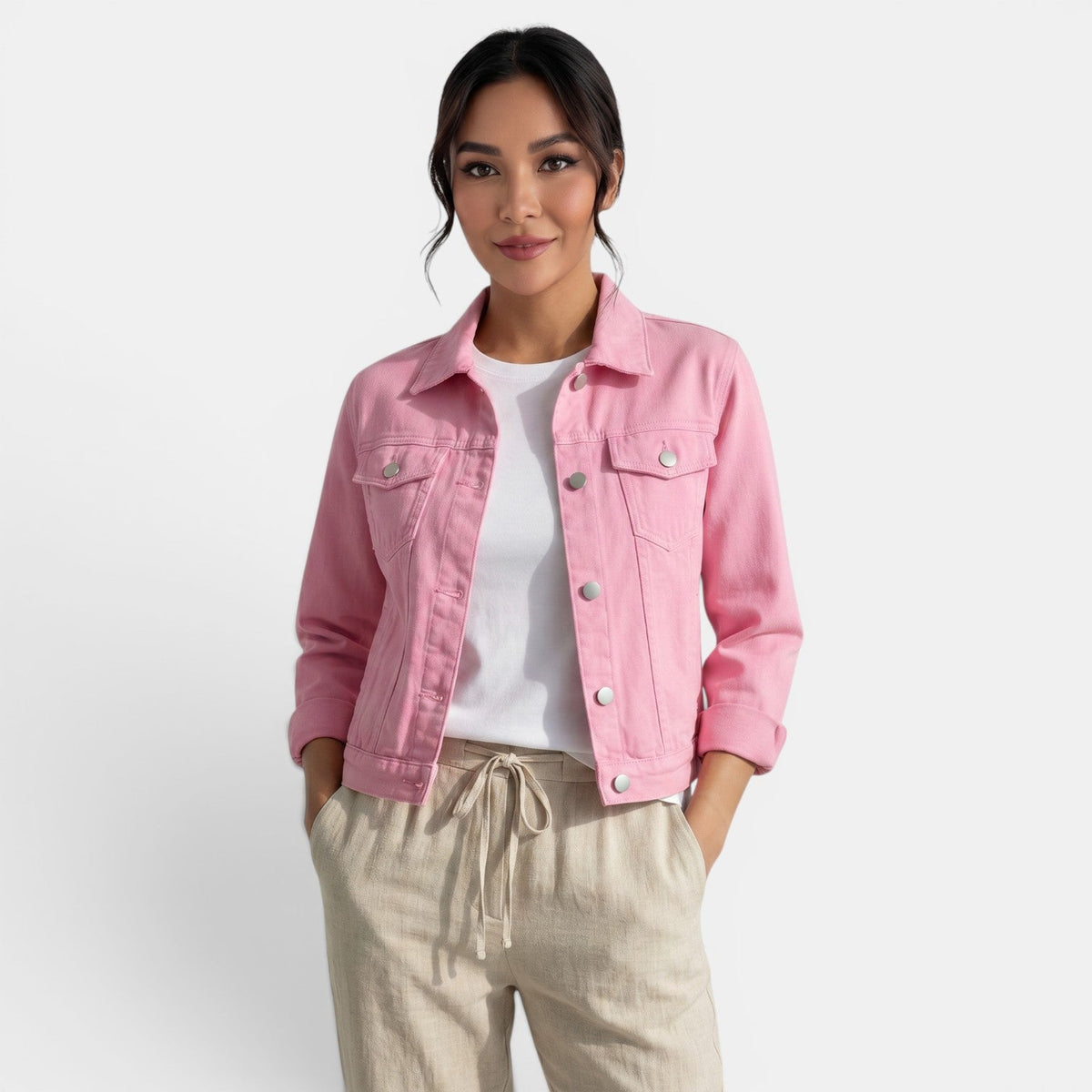Women's Fitted Elegant Spring Denim Jacket
