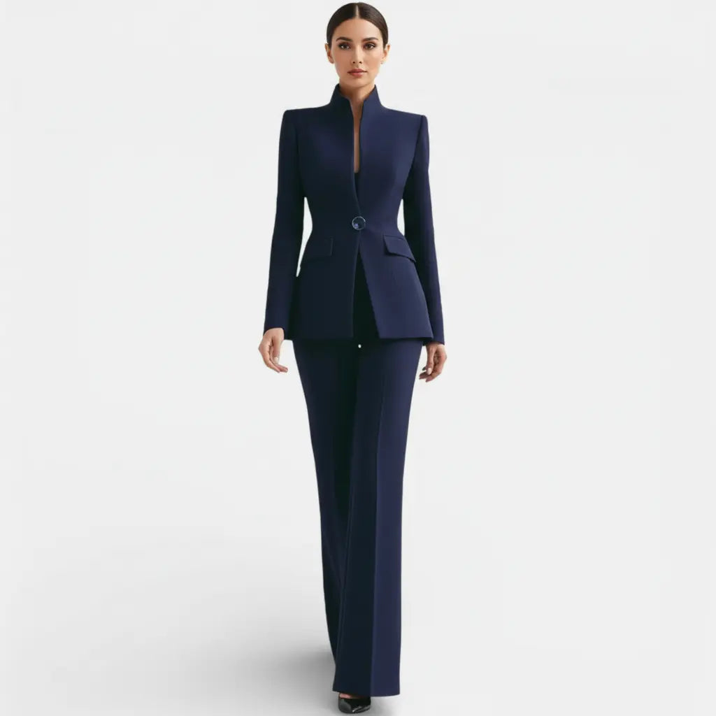 Women's Fitted One-Button Pant Suit Set