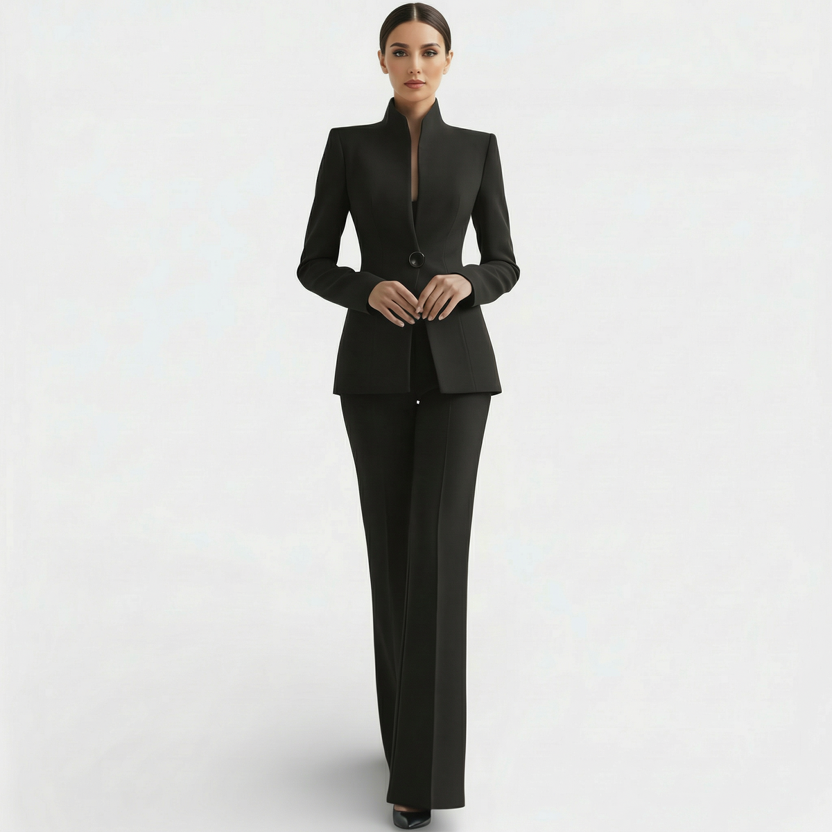Women's Fitted One-Button Pant Suit Set