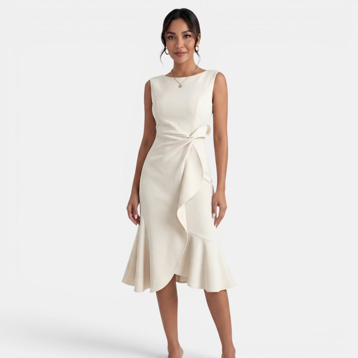 Women's Fitted Sleeveless Side Slit Midi Dress