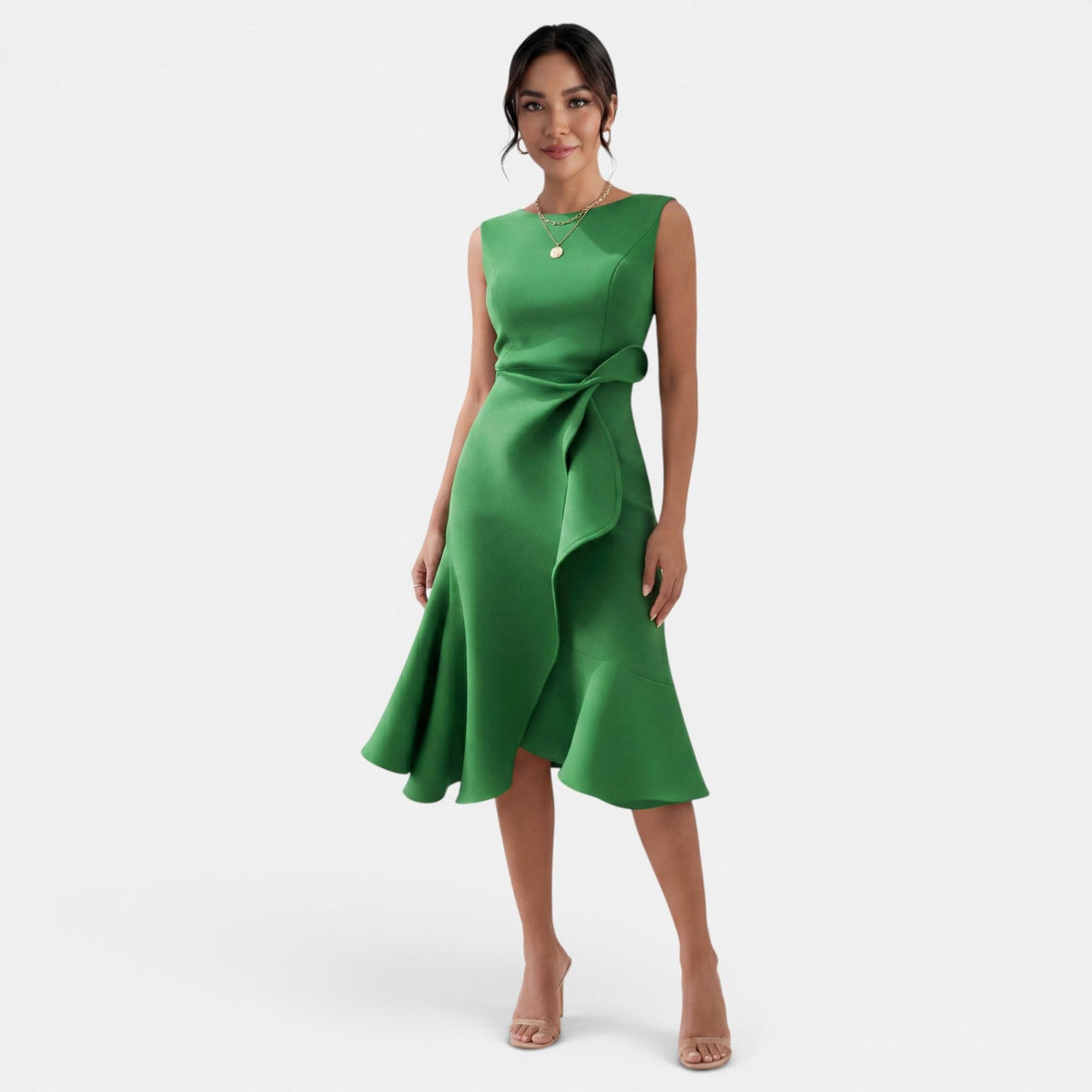 Women's Fitted Sleeveless Side Slit Midi Dress