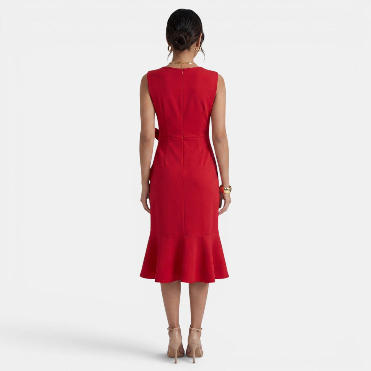 Women's Fitted Sleeveless Side Slit Midi Dress