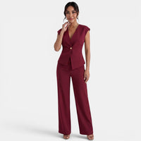 Women's High-Waisted Wide-Leg Pants Suit