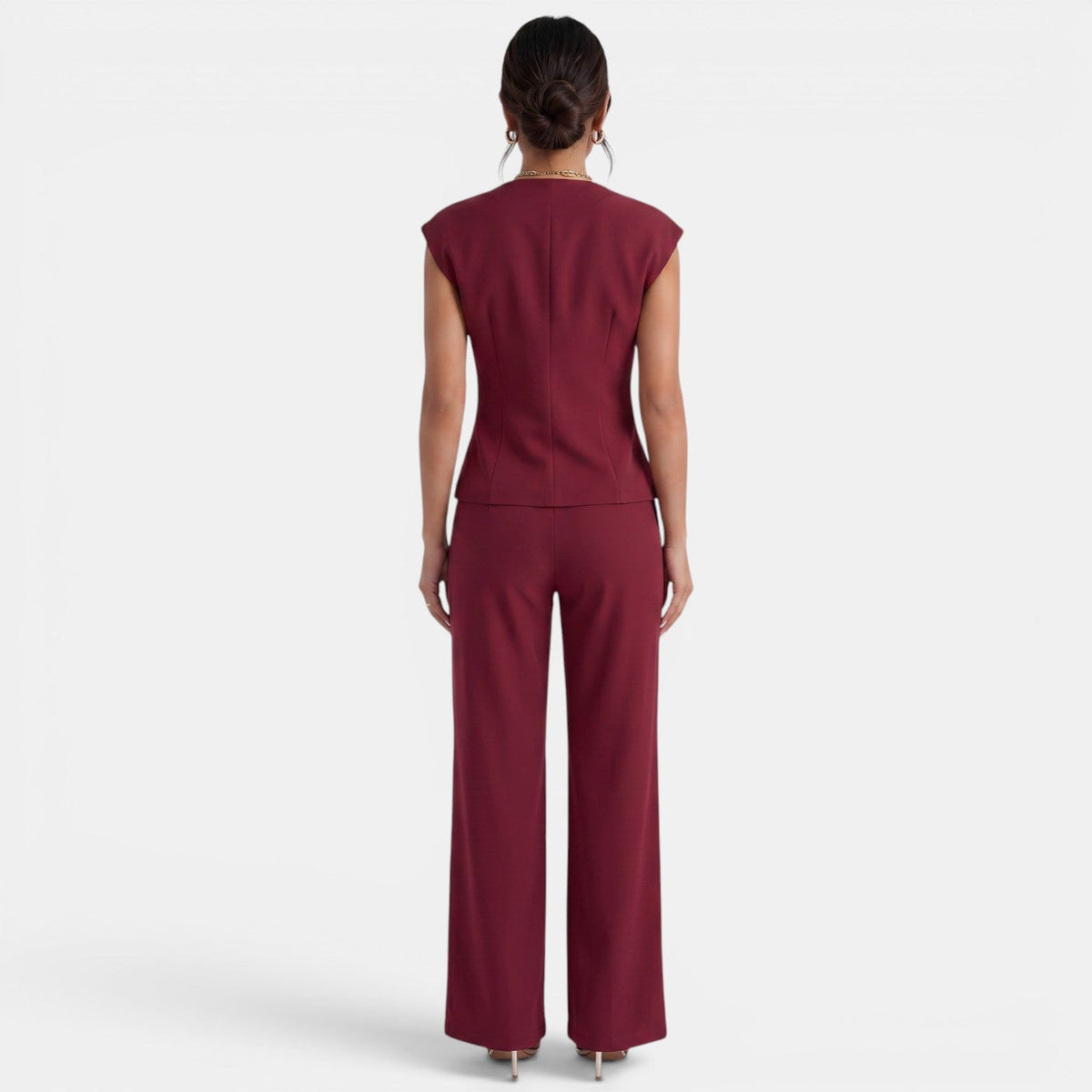 Women's High-Waisted Wide-Leg Pants Suit