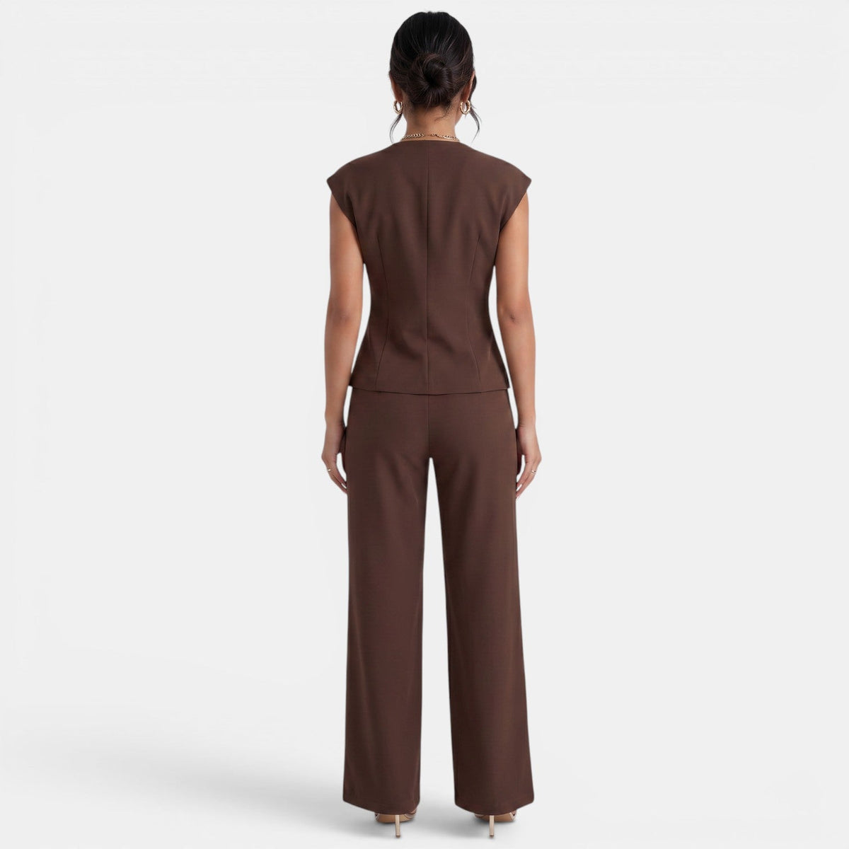Women's High-Waisted Wide-Leg Pants Suit