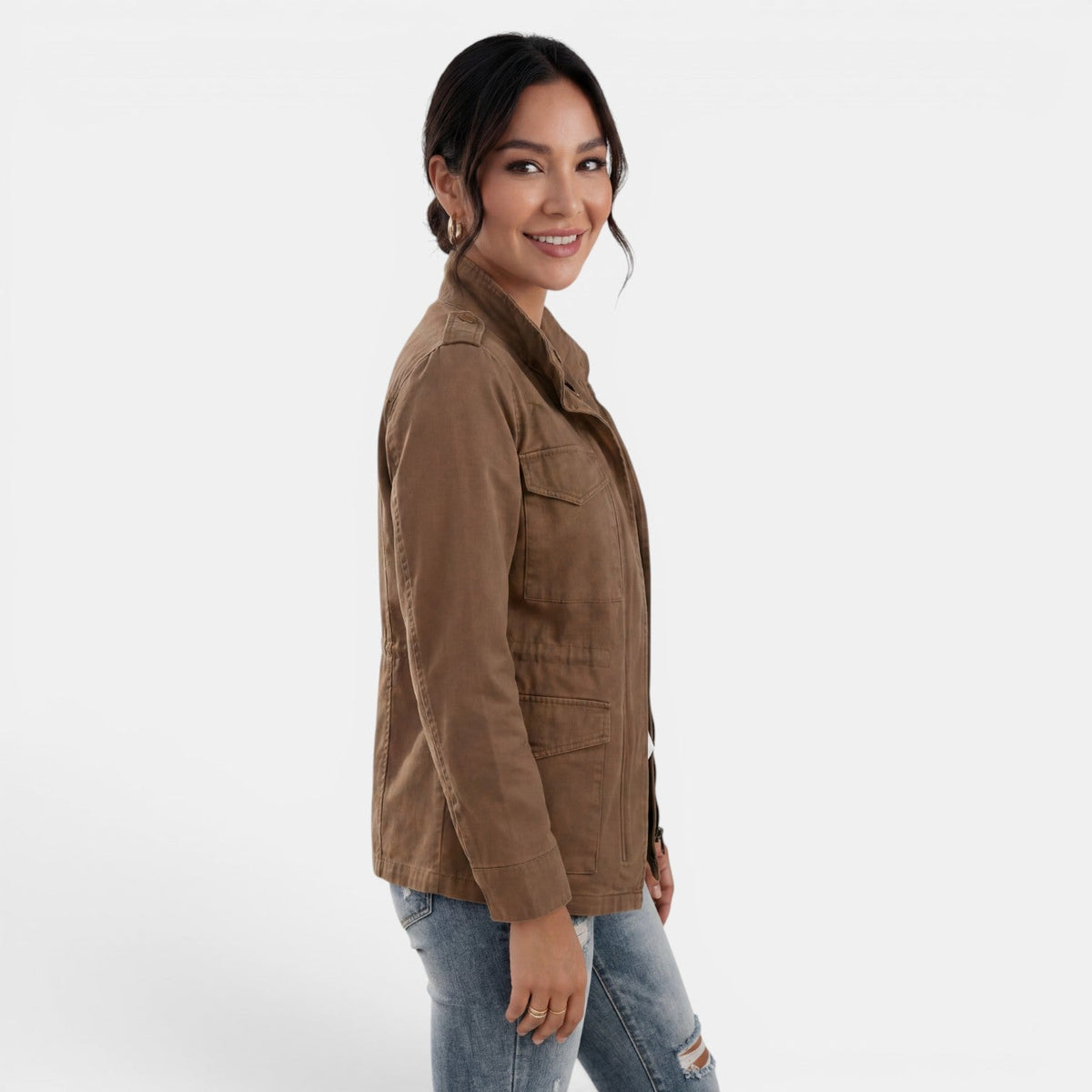 Women's Lightweight Casual Zipper Mid-Season Jacket