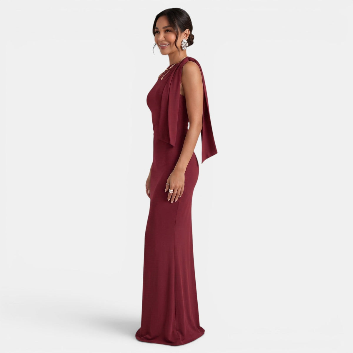 Women's One-Shoulder Slim Fit Maxi Dress