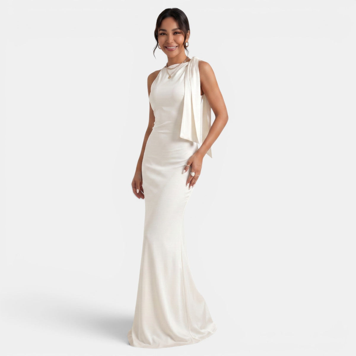 Women's One-Shoulder Slim Fit Maxi Dress