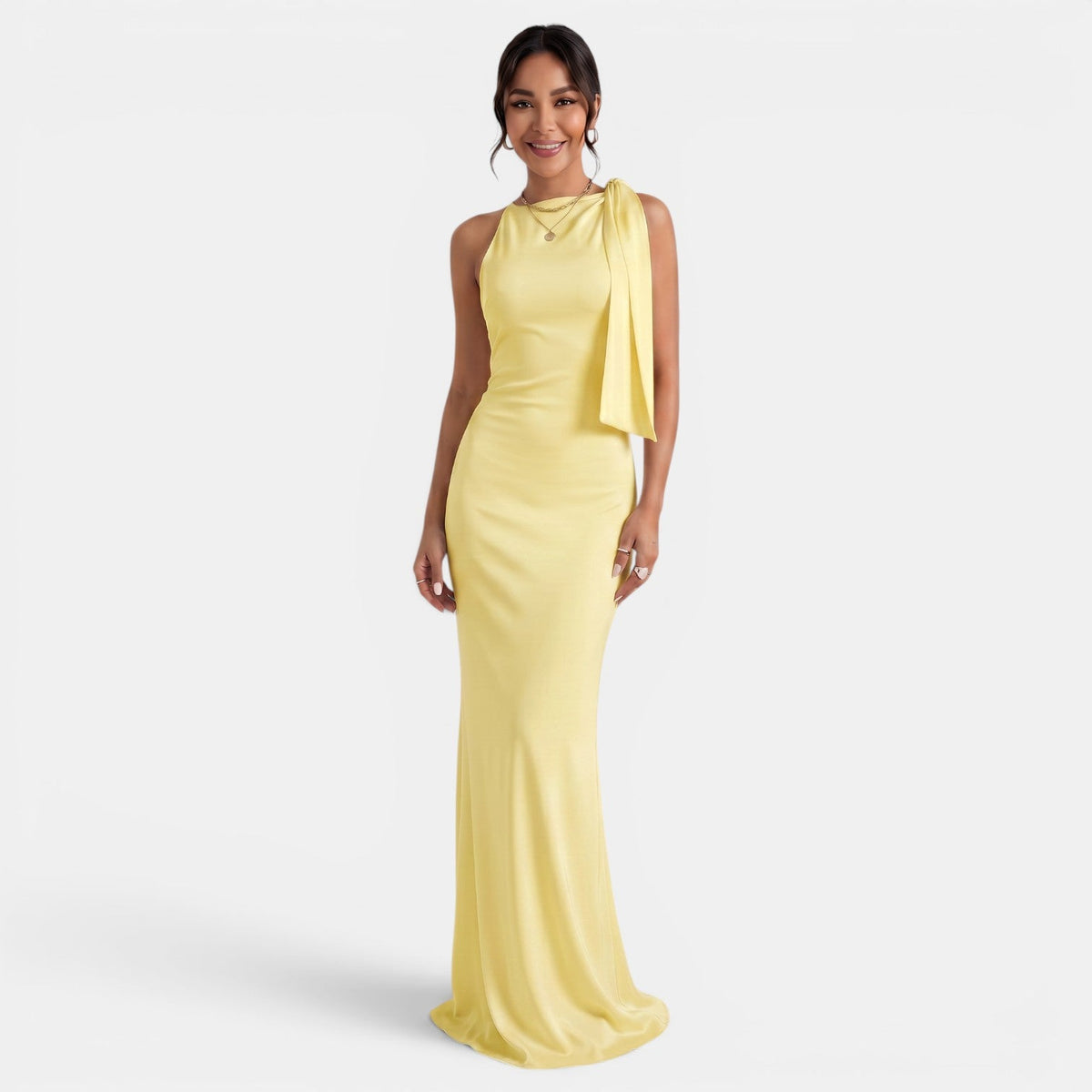 Women's One-Shoulder Slim Fit Maxi Dress