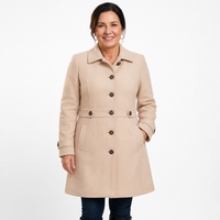 Women's Button Belt Flared Skirted Coat
