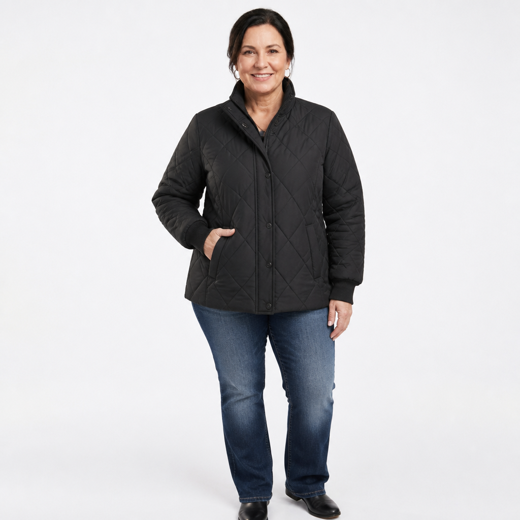 Women's Lightweight Diamond Quilted Liner Jacket - Black