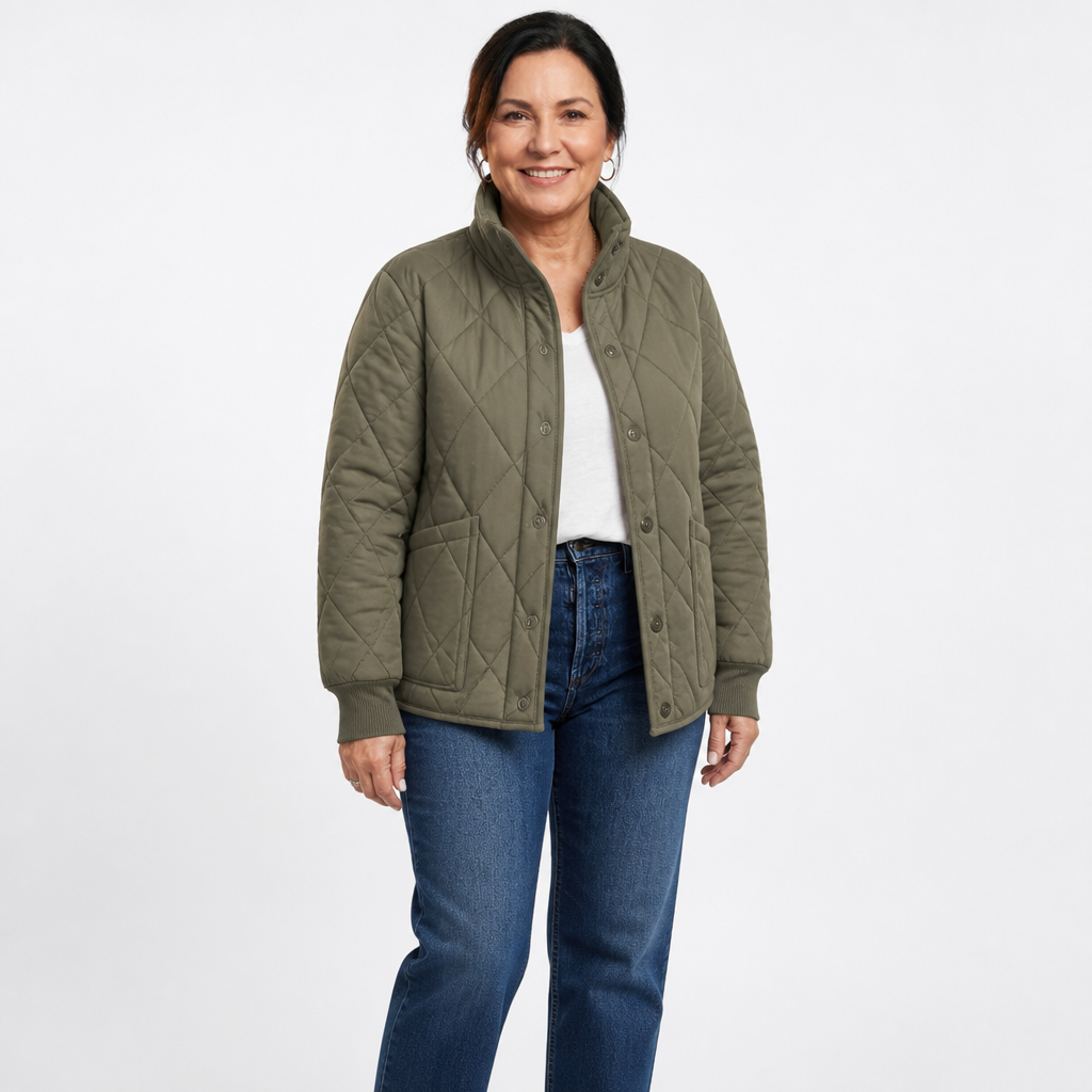 Women's Lightweight Diamond Quilted Liner Jacket - Olive Green