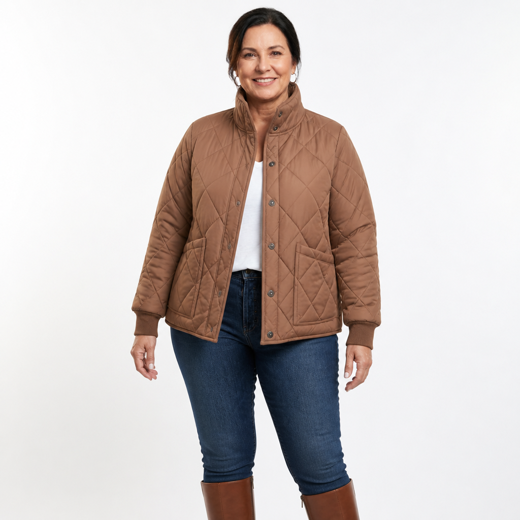 Women's Lightweight Diamond Quilted Liner Jacket - Brown