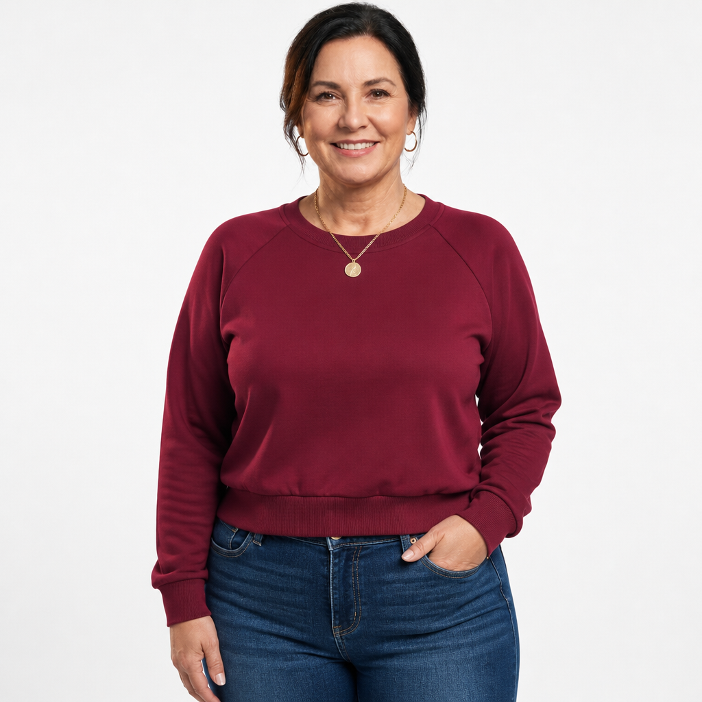 Women's Cropped Raglan Crewneck Sweatshirt