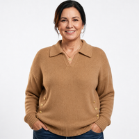Women's Plus Size Johnny Collar Knit Sweater